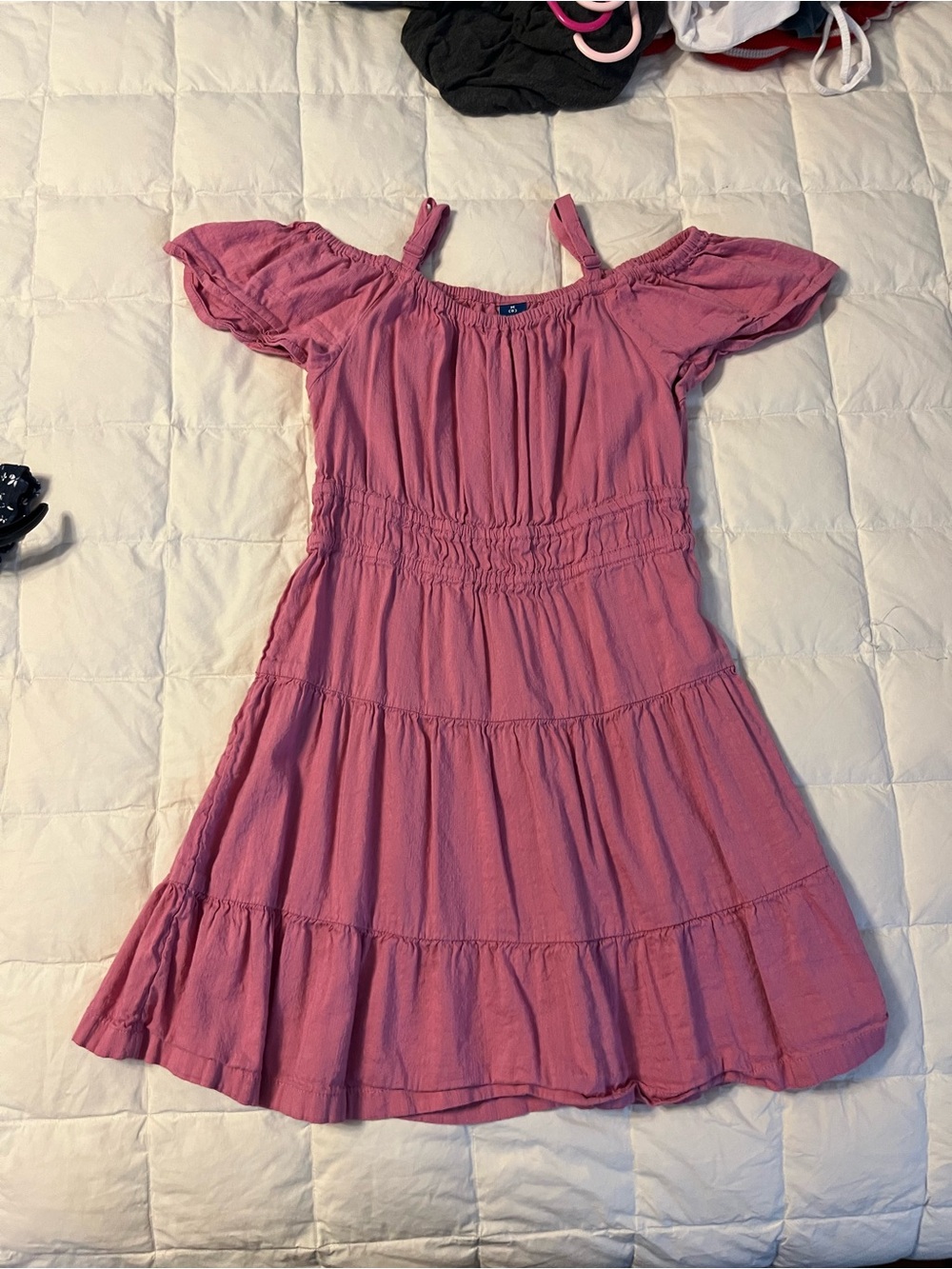 Old Navy Pink Off-Shoulder Tiered Sundress